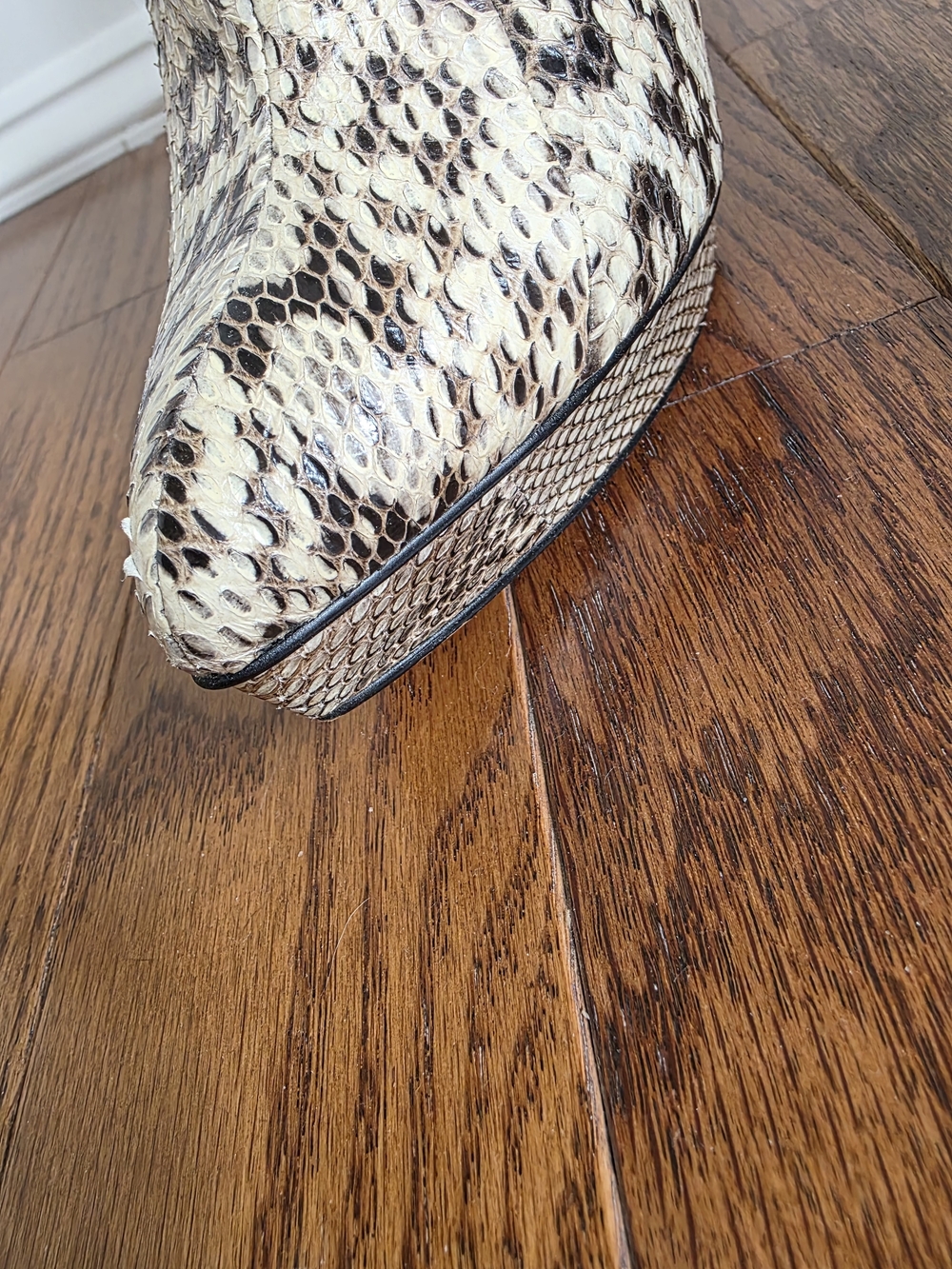 Michael Kors Collection Snake-Print Stiletto Ankle Boots - Black & Cream - Picture 6 of 6